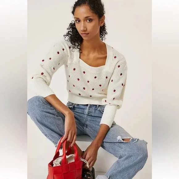 Anthropologie Maeve Embroidered Sweater Top NWT Size 3X - Picture 1 of 14